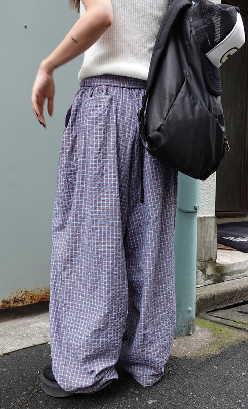 チェックボリュームラフパンツ